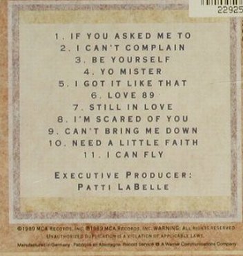 La Belle,Patti: Be Yourself, MCA(256 392-2), D, 1989 - CD - 94510 - 5,00 Euro