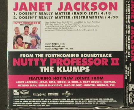 Jackson,Janet: Doesn't Really Matter*2,Promo, Def Jam, D, 00 Typ: CD5" Best.-Nr.: 96666 Preis: 4,00 Euro