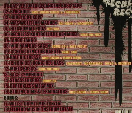 DJ Reckless: Das Verloren Gegangene Bass Tape, Reckless(RR05), , FS-New, 2007 - CD - 97654 - 7,50 Euro