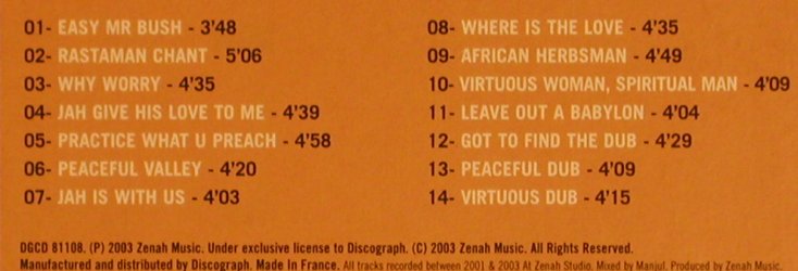 Sugar Minott: Leave out a Babylon, Zenah (DGCD81108), , 03 Typ: CD Best.-Nr.: 64745 Preis: 9,00 Euro