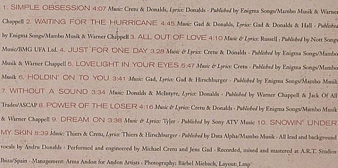 Donalds,Andru: Snowin' Under My Skin, Digi, Virgin(), EU, 1999 - CD - 65221 - 5,00 Euro