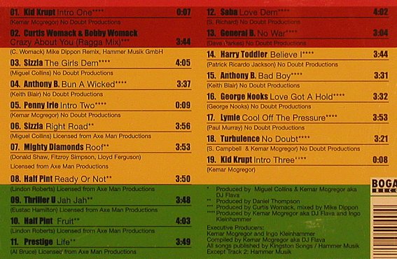 V.A.Reggae Now: Vol.1, 19 Tr., Bogalusa, , 03 Typ: CD Best.-Nr.: 66007 Preis: 6,00 Euro