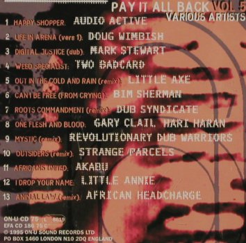 V.A.ON-U Sound pres.: Play it all Back Vol.5, ON-U(75), UK, 1995 - CD - 81298 - 9,00 Euro