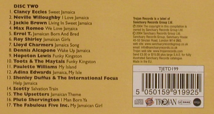 V.A.Trojan Jamaica Box Set: Lim.Ed, 50 Tr., FS-New, Trojan (TJETD199), EU, 2004 Typ: 3CD Best.-Nr.: 83801 Preis: 20,00 Euro