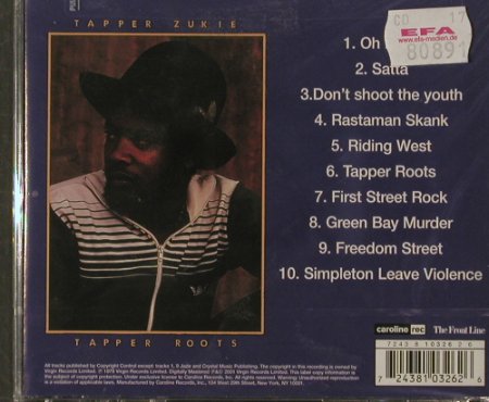 Tapper Zukie: Tapper Roots '79, FS-New, Caroline/FrontLine, US, 01 Typ: CD Best.-Nr.: 91867 Preis: 10,00 Euro