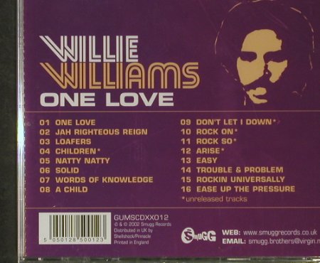 Williams,Will: One Love, FS-New, Smugg (GUMSCDXX012), UK, 2002 Typ: CD Best.-Nr.: 92919 Preis: 9,00 Euro