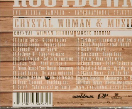 Rootdown: Crystal Woman & Musik Two Ridd, Rootdown Rec., EU,FS-New, 2005 Typ: CD Best.-Nr.: 93164 Preis: 10,00 Euro