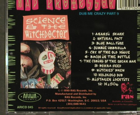 Mad Professor: Science &the Witchdoctor, co, Ariwa RAS (ARIcd 045), US, 1990 Typ: CD Best.-Nr.: 93962 Preis: 12,50 Euro