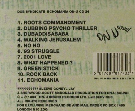 Dub Syndicate: Echomania, ON-U Sound(24), UK, 1993 - CD - 95856 - 10,00 Euro