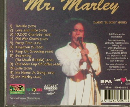 Marley,Damian: Mr Marley, Heartbeat, NL, 1996 Typ: CD Best.-Nr.: 96360 Preis: 12,50 Euro