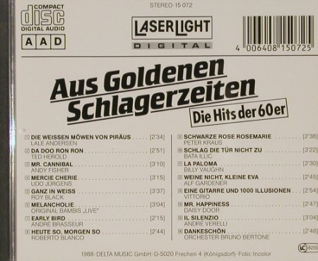V.A.Aus Goldenen Schlagerzeiten: Die Hits der 60er Jahre, LaserLight(15072), D, 88 - CD - 50207 - 4,00 Euro