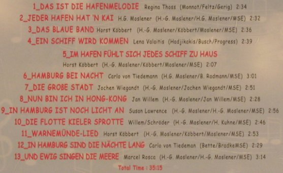 V.A.Von Hafen zu Hafen: Regina Thoss...Marcel Rosca, 13Tr., MSE(201988-204), , 2001 - CD - 50792 - 3,00 Euro