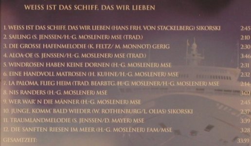 Jenssen,Sven: Weiss ist das Schiff,das wir lieben, MSE, , 2001 Typ: CD Best.-Nr.: 51279 Preis: 5,00 Euro