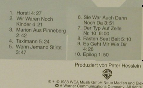 Westernhagen,Marius M.: Das Erste Mal, WB(), D, 88 - CD - 52210 - 5,00 Euro