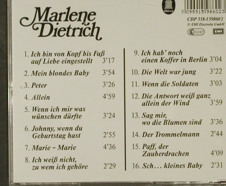 Dietrich,Marlene: Mythos M.D., Odeon(CDP 538-159860), EU,  - CD - 52592 - 7,50 Euro