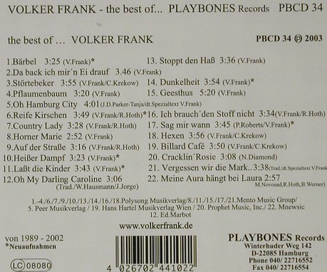 Frank,Volker: The Best of, 22 Tr., Playbones(PBCD 34), D, 2003 - CD - 52619 - 7,50 Euro