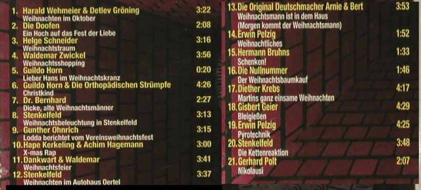 V.A.Comedy Christmas: 21 Tr., Selected Comedy (96009), D, 1996 Typ: CD Best.-Nr.: 54044 Preis: 4,00 Euro