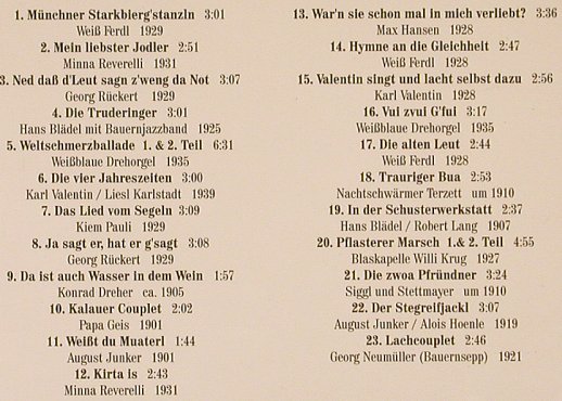V.A.Rare Schellacks 1901-1939: München-Bayern,Szenen&Vorträge,Digi, Trikont, D, 1999 Typ: CD Best.-Nr.: 56058 Preis: 7,50 Euro