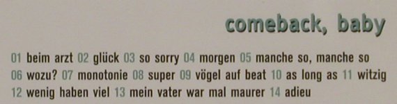 Gautsch: Comeback,Baby, Supermusic(), D, 01 - CD - 57739 - 4,00 Euro