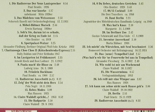 V.A.Rare Schellacks 1908-1953: Berlin-Großstadtklänge,Digi, Trikont, D, 1999 Typ: CD Best.-Nr.: 58961 Preis: 7,50 Euro