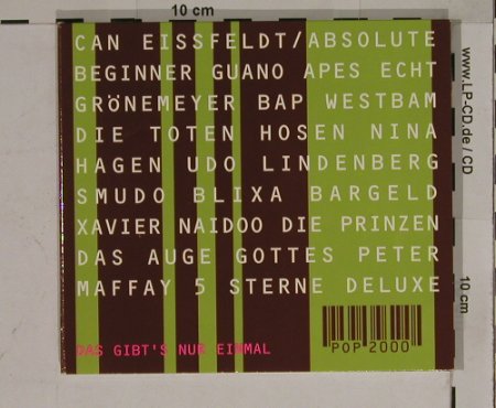 V.A.Pop 2000: Das gibt's nur Einmal, 17 Tr.Digi, EMI, D, 99 Typ: CD Best.-Nr.: 59708 Preis: 7,50 Euro