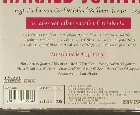 Juhnke,Harald: Singt Lieder Von C.M.Bellmann(76), Membran(), D, 2003 - CD - 60516 - 5,00 Euro