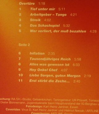 Virus D: Erst Stirbt Die Zeche..., m-/vg+, RA.SH (1009), D, 1990 Typ: CD Best.-Nr.: 60588 Preis: 5,00 Euro
