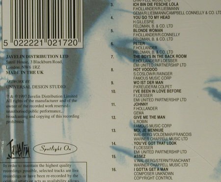 Dietrich,Marlene: Falling In Love Again, Javelin(HADCD217), UK, 1997 - CD - 60658 - 5,00 Euro