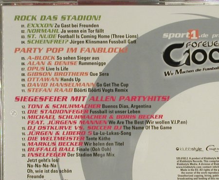 V.A.Forever Goal !: Wir machen d.Fussball Hits2006, Klubbstyle, ,FS-new, 2006 Typ: CD Best.-Nr.: 61208 Preis: 10,00 Euro