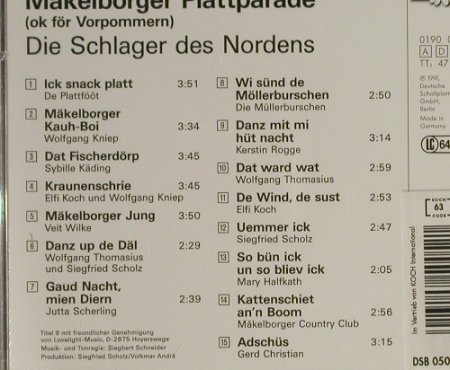 V.A.Mäkelborger Plattparade: 15 Tr., Kleeblatt(0190 005), D, 1991 - CD - 62059 - 7,50 Euro