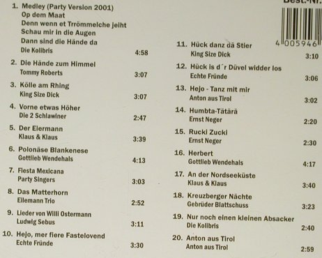 V.A.Karnevalissimo & Karneval: hoch drei,Kolibri...Anton a.Tirol, Titan, D, 2001 Typ: CD Best.-Nr.: 66030 Preis: 7,50 Euro