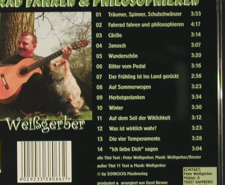 Weissgerber,Peter: Fahrrad fahren & Philosophieren, Schnoog(), ,  - CD - 66841 - 10,00 Euro