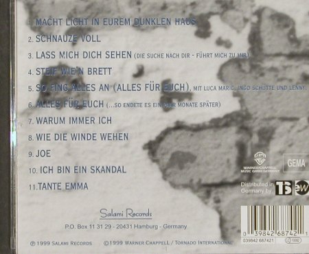 Wolf,Lenny: Same(ex Türsteher Stairway-HH), Salami, D, 99 Typ: CD Best.-Nr.: 68621 Preis: 5,00 Euro