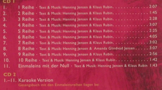 Rubin & Jensen: Sing und Lern das Einmalein, FS-New, ncb (20071), , 2009 Typ: 2CD Best.-Nr.: 80075 Preis: 5,00 Euro