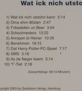 Spiekermann,Gerd: Wat ick nich utstohn kann, Quickborn-Verlag(), D, 2003 - CD - 80456 - 7,50 Euro