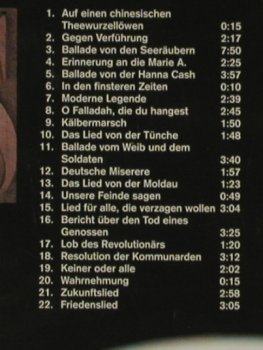 Thate,Hilmar: Songs,Lieder&Gedichte,singt Brecht, Amiga Wort/BMG(19) (7432150 1922), D, 1997 Typ: CD Best.-Nr.: 81434 Preis: 14,00 Euro
