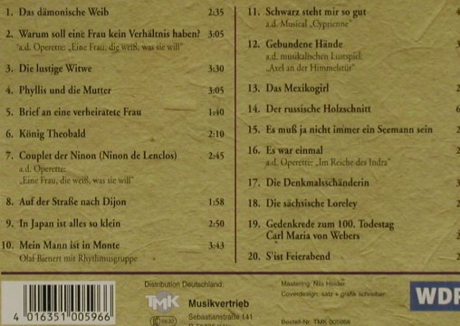 Dorette,Dora: Die Diseuse, m /vg+, TMK / WDR(005966), D,  - CD - 81436 - 5,00 Euro
