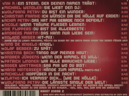 V.A.Der Deutscher DiscoFox: Nik P. ...Wolfgang Petry, Sony (88697 20896 2), D, 2008 Typ: CD Best.-Nr.: 81474 Preis: 4,00 Euro