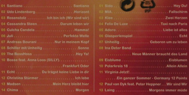 V.A.Chart Show: Deutsche-& Pop-Hits, FS-New, RTL (600753424018), EU, 2013 Typ: 2CD Best.-Nr.: 81620 Preis: 5,00 Euro