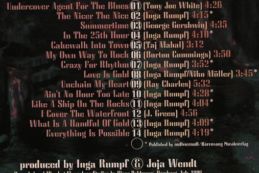 Rumpf,Inga: In The 25th Hour, Digi, Null Vier Null (HH 9602-2), D, 1996 Typ: CD Best.-Nr.: 82037 Preis: 10,00 Euro