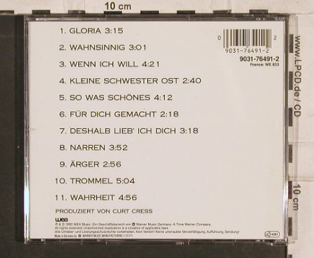 Pudelko,Heiner: Gloria, WEA (9031-75491-2), D, 1992 Typ: CD Best.-Nr.: 82846 Preis: 5,00 Euro
