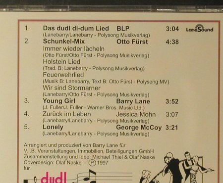 V.A.Dudl di-dum-Lied u.d.Hits: Barry Lane,Otto Fürst,Jessika Mohn, LaneSound, D, 5Tr., 1997 Typ: CD5" Best.-Nr.: 83940 Preis: 5,00 Euro