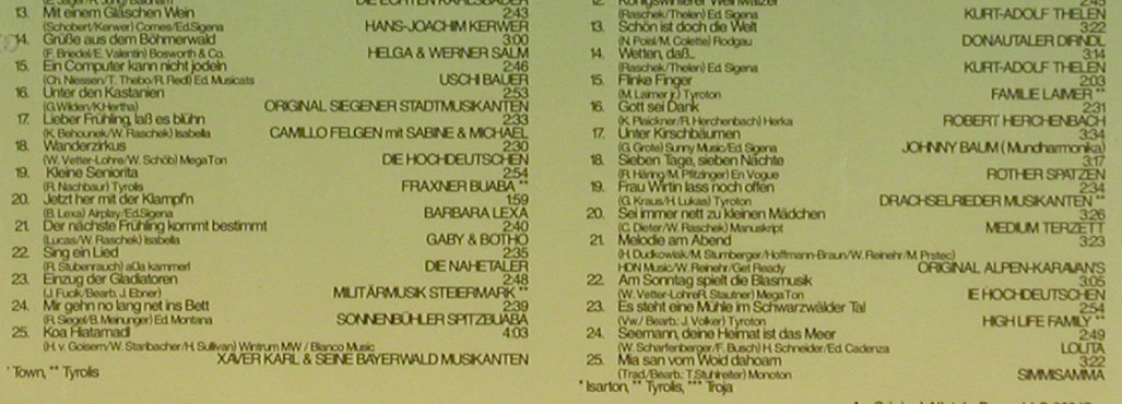 V.A.50 Musikanten unterwegs: Folge 1+2, Karat, CH, 1999 Typ: 2CD Best.-Nr.: 83978 Preis: 6,00 Euro