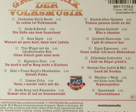V.A.Grand Prix der Volksmusik: 1990, Teldec, D, 1990 Typ: CD Best.-Nr.: 83986 Preis: 5,00 Euro