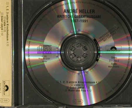 Heller,Andre: 1,2,3 unterm Kirschenbaum +2, Polydor (511 283-2), D,Promo, 91 Typ: CD5" Best.-Nr.: 90853 Preis: 7,50 Euro