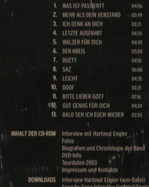Pur - Interactive Press Kit: Was ist passiert ?, Capitol, EU, 2003 Typ: CD/ROM Best.-Nr.: 92808 Preis: 5,00 Euro