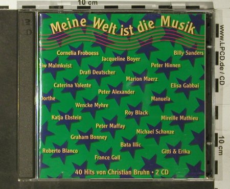 V.A.Meine Welt ist die Musik: 40 Hits von Christian Bruhn, Monopol (M 5123/1-2), D, 1994 Typ: 2CD Best.-Nr.: 93601 Preis: 15,00 Euro