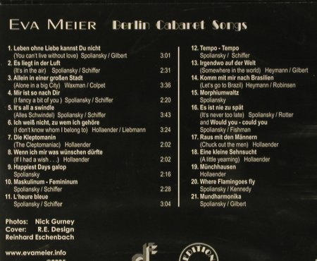 Meier,Eva: Berlin Cabaret Songs, FS-New, Duophon, D, 2005 Typ: CD Best.-Nr.: 93731 Preis: 10,00 Euro