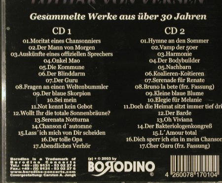 von Versen,Lothar: Gesammelte Werke, Borodino(), , 2003 - 2CD - 93809 - 14,00 Euro