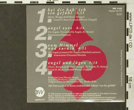 Steiner,Tommy: Zeit für Gefühle,Lim.Promo,Digi4Tr., EW (PM 1192), D, 1993 Typ: CD5" Best.-Nr.: 94026 Preis: 7,50 Euro